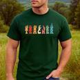Teacher Word In Sign Language Awareness ASL Back To School Men's Casual T-Shirt Forest