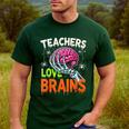 Teachers Love Brains Halloween 2025 Skeleton Costume Men's Casual T-Shirt Forest