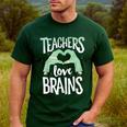 Teachers Love Brains Halloween Costume Trick Treat Zombie Men's Casual T-Shirt Forest