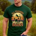 All Teachers Love Brains Halloween Teacher Men's Casual T-Shirt Forest All Teachers Love Brains Halloween Teacher Men's Casual T-Shirt Forest