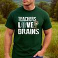 Teachers Love Brains Zombie Halloween Hilarious Men's Casual T-Shirt Forest