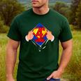 Teachers Are Superheroes 4th Grade Super Teacher Staff Men Women Men's Casual T-Shirt Forest