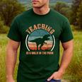 Teaching Is A Walk In The Park Teacher T-Rex Retro Men's Casual T-Shirt Forest Teaching Is A Walk In The Park Teacher T-Rex Retro Men's Casual T-Shirt Forest