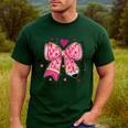 Teaching Is A Work Of Heart Pencil Bow Teacher Valentine Men's Casual T-Shirt Forest