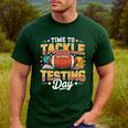 Test Day State Football Tackle Testing Day Sports Teacher Men's Casual T-Shirt Forest