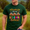 Thankful For My 3rd Grade Turkeys Thanksgiving Teacher Kids Men's Casual T-Shirt Forest Thankful For My 3rd Grade Turkeys Thanksgiving Teacher Kids Men's Casual T-Shirt Forest