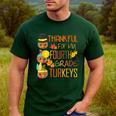 Thankful For My 4th Grade Turkey Thanksgiving Turkey Teacher Men's Casual T-Shirt Forest Thankful For My 4th Grade Turkey Thanksgiving Turkey Teacher Men's Casual T-Shirt Forest