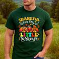 Thankful For My Little Turkeys Teacher Thanksgiving Teachers Men's Casual T-Shirt Forest