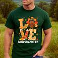 Thanksgiving Love Kindergarten Teacher Turkey Autumn Fall Men's Casual T-Shirt Forest