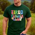 Tired Teachers Club Groovy Teachers Back To School Men's Casual T-Shirt Forest Tired Teachers Club Groovy Teachers Back To School Men's Casual T-Shirt Forest