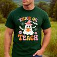 Trick Or Teach Cute Floral Ghost Teacher Halloween Costume Men's Casual T-Shirt Forest Trick Or Teach Cute Floral Ghost Teacher Halloween Costume Men's Casual T-Shirt Forest