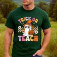 Trick Or Teach Cute Ghost Coffee Pumpkins Halloween Teacher Men's Casual T-Shirt Forest Trick Or Teach Cute Ghost Coffee Pumpkins Halloween Teacher Men's Casual T-Shirt Forest