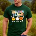 Trick Or Teach Cute Halloween Teacher Men's Casual T-Shirt Forest