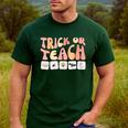 Trick Or Teach With Symbols Special Education Teacher Spooky Men's Casual T-Shirt Forest Trick Or Teach With Symbols Special Education Teacher Spooky Men's Casual T-Shirt Forest