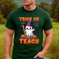 Trick Or Teach Teacher Halloween Ghost Pencil Floral Men's Casual T-Shirt Forest Trick Or Teach Teacher Halloween Ghost Pencil Floral Men's Casual T-Shirt Forest
