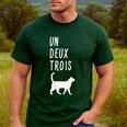 Un Deux Trois Cat Shirt French Teacher Men's Casual T-Shirt Forest