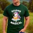 Unicorn Teacher Reading Is Magical Book Men's Casual T-Shirt Forest