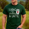 Valentines Day Teacher Tee I Love My Students A Latte Men's Casual T-Shirt Forest
