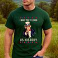 I Want You To Learn US History American Teacher School For Men Women Men's Casual T-Shirt Forest