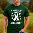 I Wear Pink For My Teacher Cancer Awareness Men's Casual T-Shirt Forest I Wear Pink For My Teacher Cancer Awareness Men's Casual T-Shirt Forest