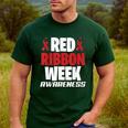 We Wear Red For Red Ribbon Week Awareness Mothers Teachers Men's Casual T-Shirt Forest