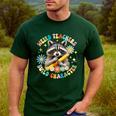 Weird Teachers Build Character Raccoon Colourful Floral Men's Casual T-Shirt Forest