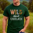 Wild About Kindergarten Teacher Leopard Print Men's Casual T-Shirt Forest Wild About Kindergarten Teacher Leopard Print Men's Casual T-Shirt Forest