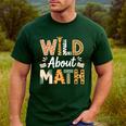 Wild About Math Cute Teacher Student Math Club Men's Casual T-Shirt Forest