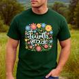 Wildflower 4th Fourth Grade Floral Back To School Teacher Men's Casual T-Shirt Forest Wildflower 4th Fourth Grade Floral Back To School Teacher Men's Casual T-Shirt Forest