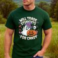 Will Trade Students For Candy Halloween Teacher Men's Casual T-Shirt Forest