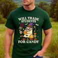 Will Trade Students For Candy Teacher Ghost Halloween Men's Casual T-Shirt Forest