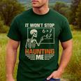 I Won't Stop Haunting Me Skeleton 6 7 Meme Teachers Men's Casual T-Shirt Forest