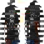 Weihnachten Mitüßer Katze Frohe Weihnachten Merry Catmas T-Shirt mit Rückendruck