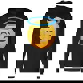 Emoticon Smiling Face With Halo Angel Long Sleeve T-Shirt