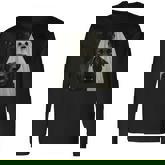 Halloween Selfie Black Lab With Bear Ghost Costume Meme Long Sleeve T-Shirt