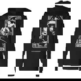 The Pizza Lover Cat Vintage Gothic Tarot Card Long Sleeve T-Shirt