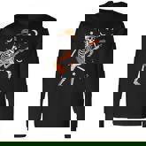 Skeleton Playing Guitar Guitarist Rock Halloween Skeleton Long Sleeve T-Shirt