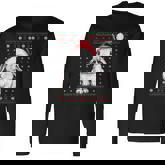 Ugly Christmas Sweater Rabbit Lover Santa Hat Holiday Long Sleeve T-Shirt