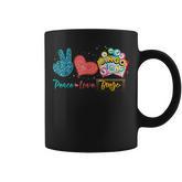 Peace Love Bingo Bingo Lover Leopard Print Heart Coffee Mug