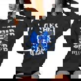 Cheer Mom Blue Bow Cheerleader Competition Game Day Women Hoodie