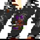 Little Miss Mardi Gras Cute Girl Messy Bun Festival Carnival Women Hoodie