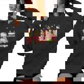 Pink Christmas Coffee Xmas Gingerbread Man Cookie Coffee Women Hoodie