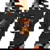 Vintage 90S Dachshund Howling At The Moon Wiener Dog Mom Women Hoodie