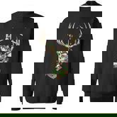 Christmas Camo Holiday Hunting Reindeer Deer Xmas Lights Sweatshirt