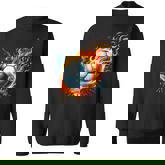 Flaming Soccer Ball On Fire Colorful Splash Sports Lover Fan Sweatshirt