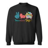 Peace Love Bingo Bingo Lover Leopard Print Heart Sweatshirt
