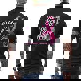 Breast Cancer Fighter Awareness Daughter Of A Warrior Men's T-shirt Back Print