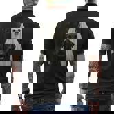 Halloween Selfie Black Lab With Bear Ghost Costume Meme Men's T-shirt Back Print