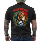 Lion And Flag Morocco Soccer Team Moroccan Soccer Fans Men's T-shirt Back Print