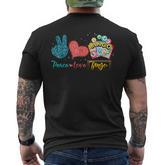 Peace Love Bingo Bingo Lover Leopard Print Heart Men's T-shirt Back Print